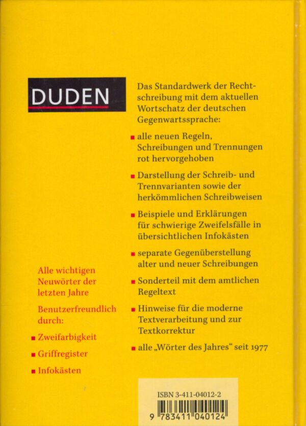 DUDEN - DIE DEUTSCHE RECHTSCHREIBUNG