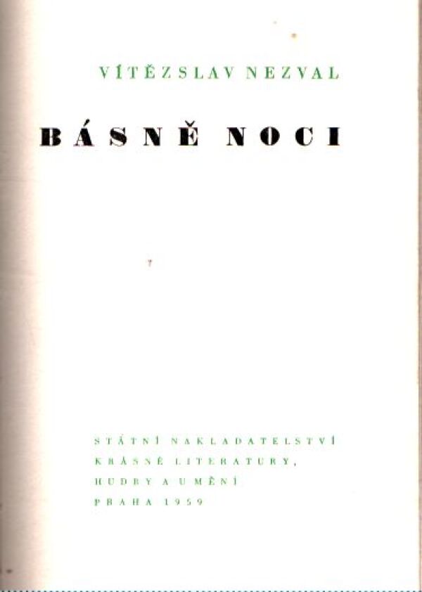 Vítězeslav Nezval: BÁSNĚ NOCI