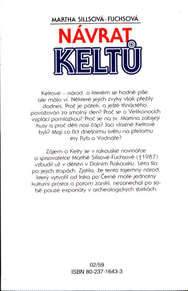 Martha Sillsová-Fuchsová: NÁVRAT KELTŮ