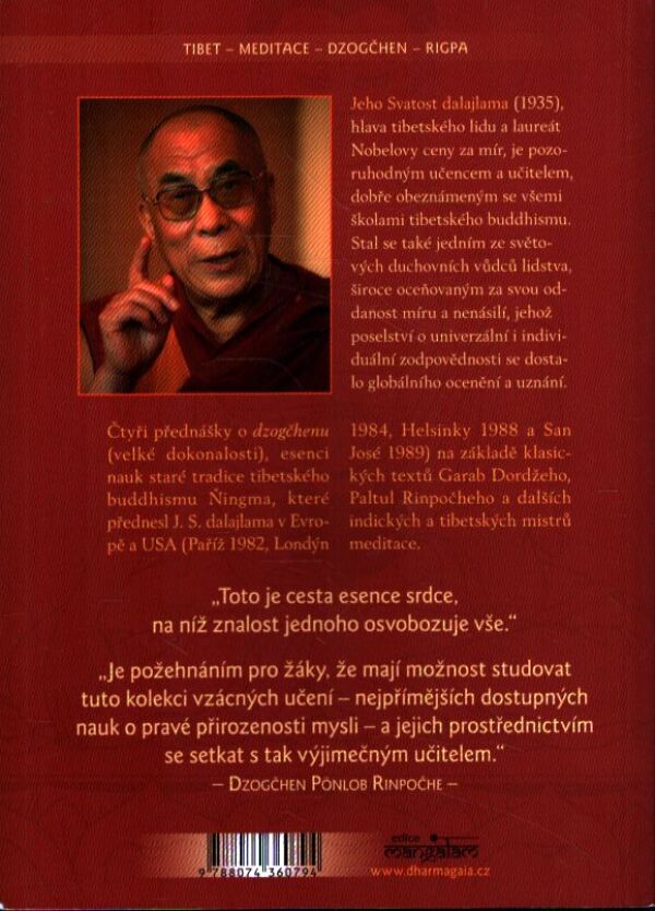 Dalajlama Dzogčhen: ESENCE SRDCE VELKÉ DOKONALOSTI