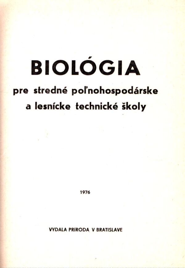 J. Chybová, kol: BIOLÓGIA