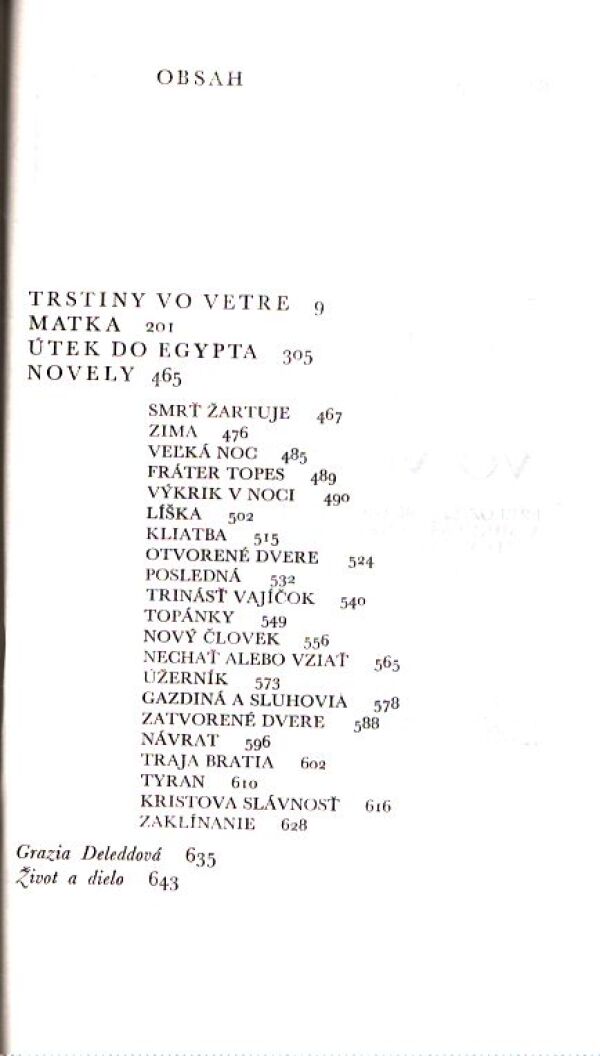 Grazia Deleddová: TRSTINY VO VETRE