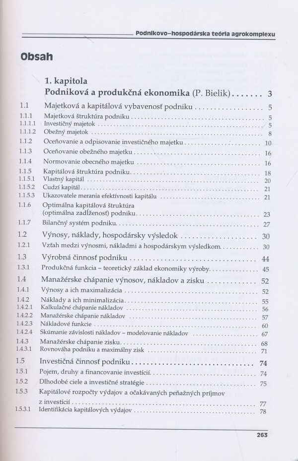 Peter Bielik a kol.: Podnikovo-hospodárska teória agrokomplexu