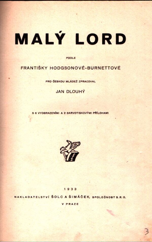Frances Hodgson-Burnettová: MALÝ LORD