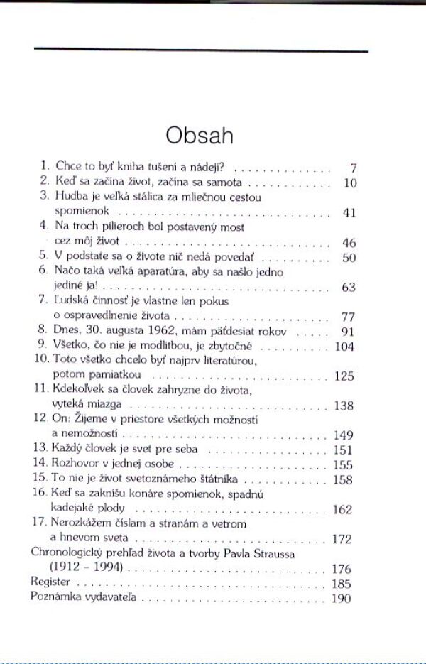 PAVOL STRAUSS - ČLOVEK PRE NIKOHO