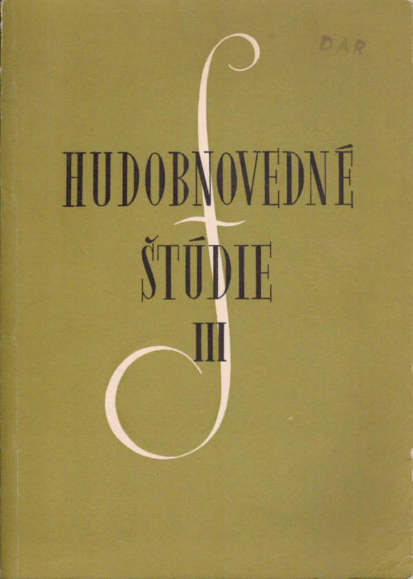 HUDOBNOVEDNÉ ŠTÚDIE III