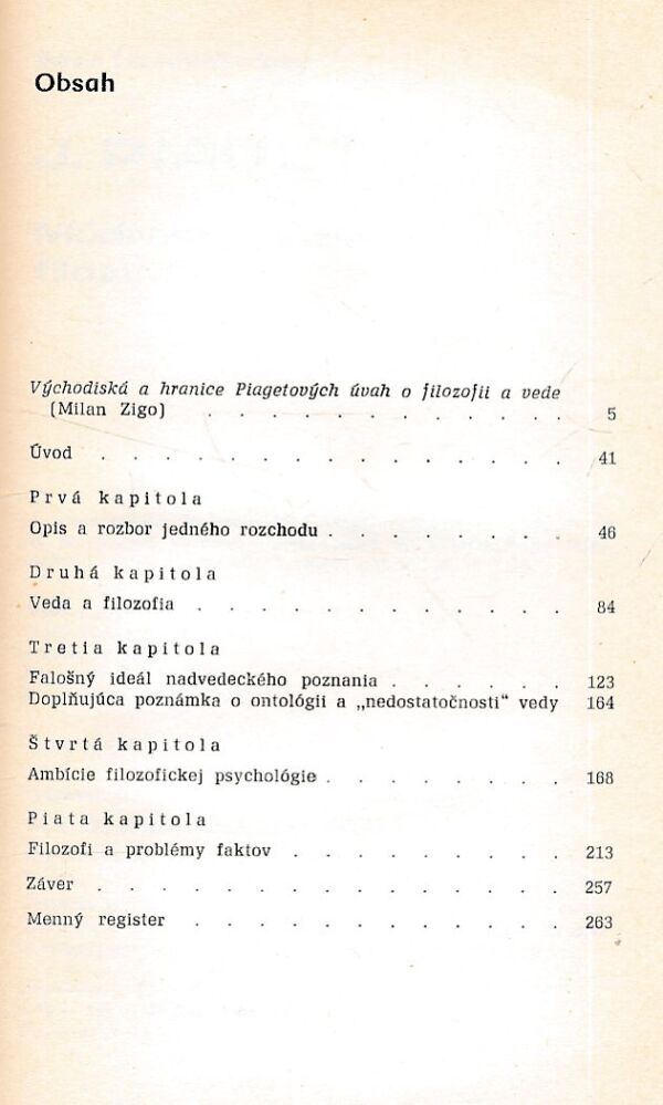 J. Piaget: MÚDROSŤ A ILÚZIE FILOZOFIE