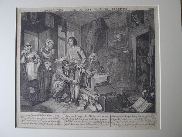 William Hogarth: TAKING POSSESSION OF HIS FATHER`S EFFECTS