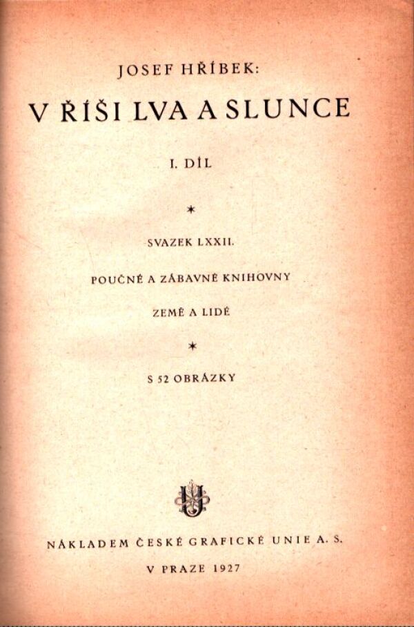 Duriš, Hříbek: PŘES HORY A MOŘE. V ŘÍŠI LVA A SLUNCE