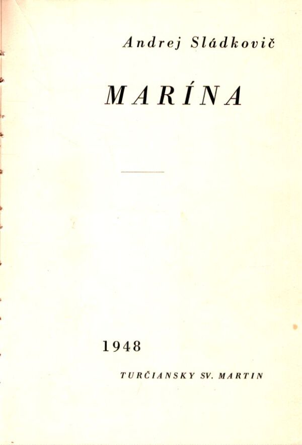 Andrej Sládkovič: MARÍNA