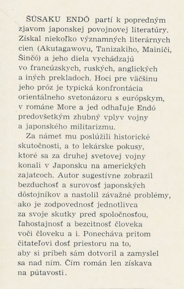 Šúsaku Endó: More a jed