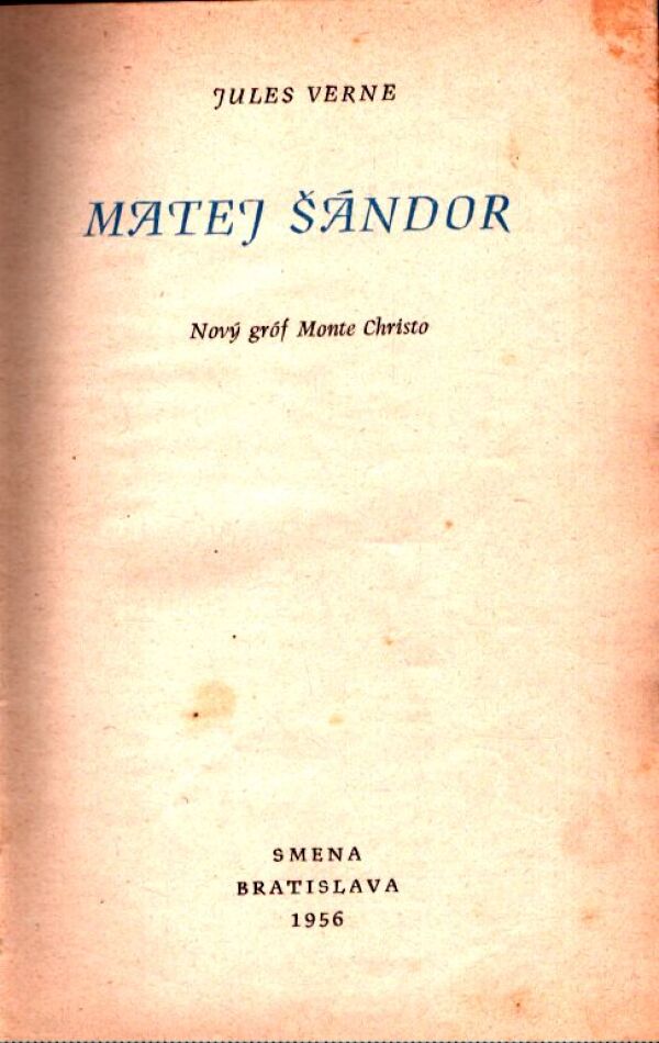 Jules Verne: MATEJ ŠÁNDOR