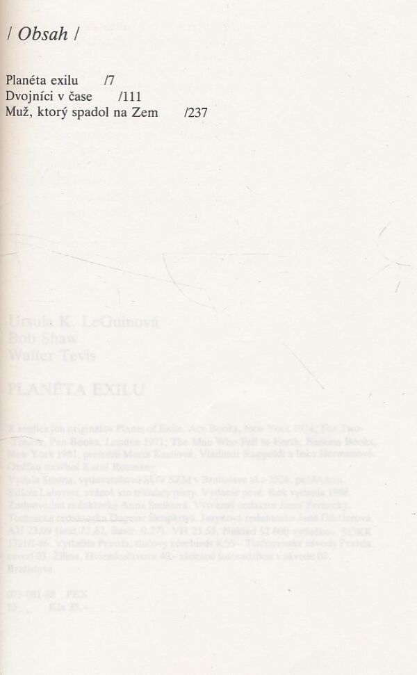 U. LeGuinová, B. Shaw, W. Tevis: Planéta exilu