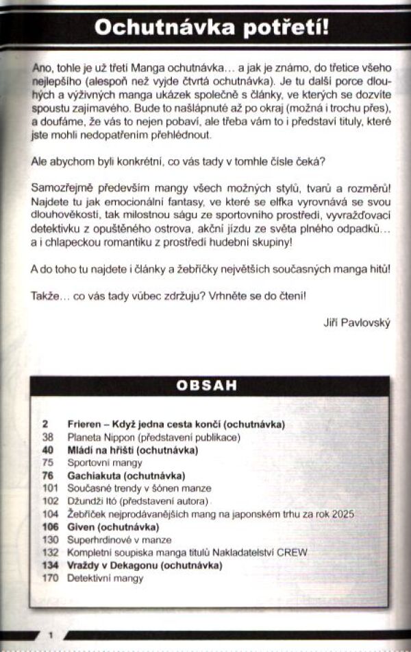 CREW MANGA OCHUTNÁVKY - PODZIM 2025