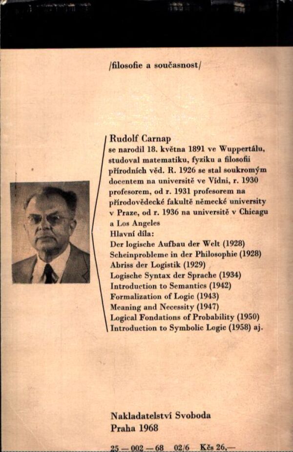 Rudolf Carnap: PROBLÉMY JAZYKA VĚDY