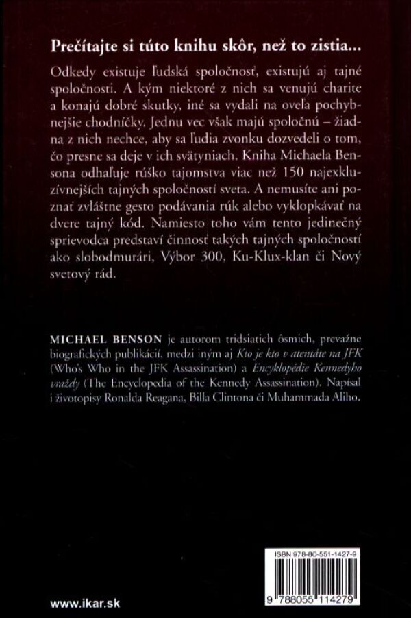 Michael Benson: TAJNÉ SPOLOČNOSTI