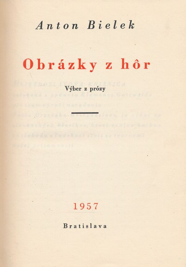 Anton Bielek: Obrázky z hôr