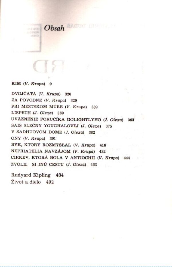 Rudyard Kipling: KIM A INÉ PRÓZY
