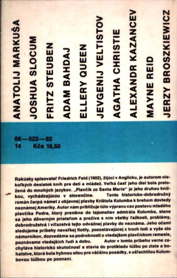 Friedrich Feld: PLAVČÍK ZO SANTA MARÍE