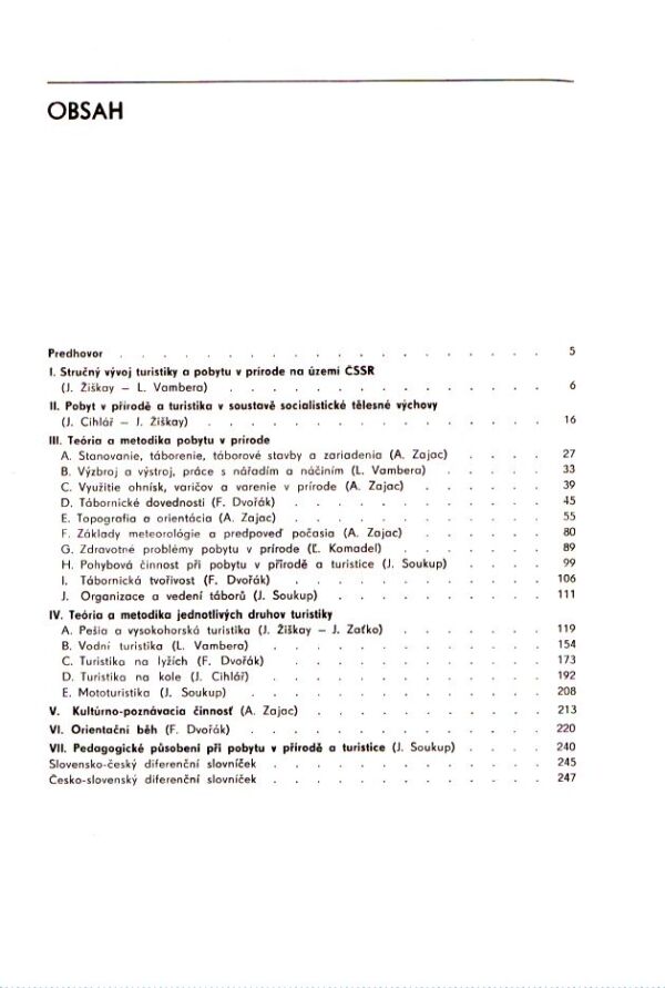 POBYT V PRÍRODE A TURISTIKA