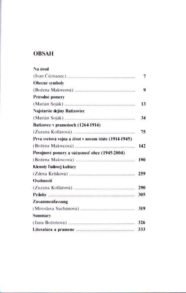 Marián Soják, kol: BATIZOVCE V ZRKADLE DEJÍN