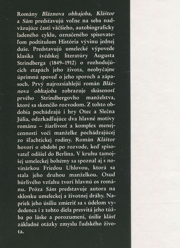 August Strindberg: Bláznova obhajoba