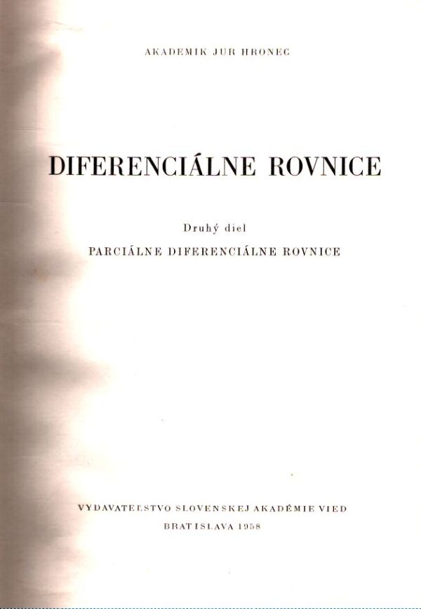 Jur Hronec: DIFERENCIÁLNE ROVNICE I+II