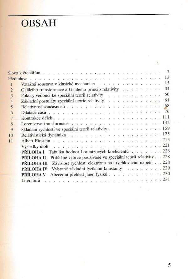 Karel Bartuška: KAPITOLY ZE SPECIÁLNÍ TEORIE RELATIVITY