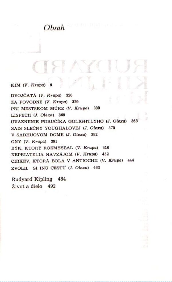 Rudyard Kipling: KIM A INÉ PRÓZY