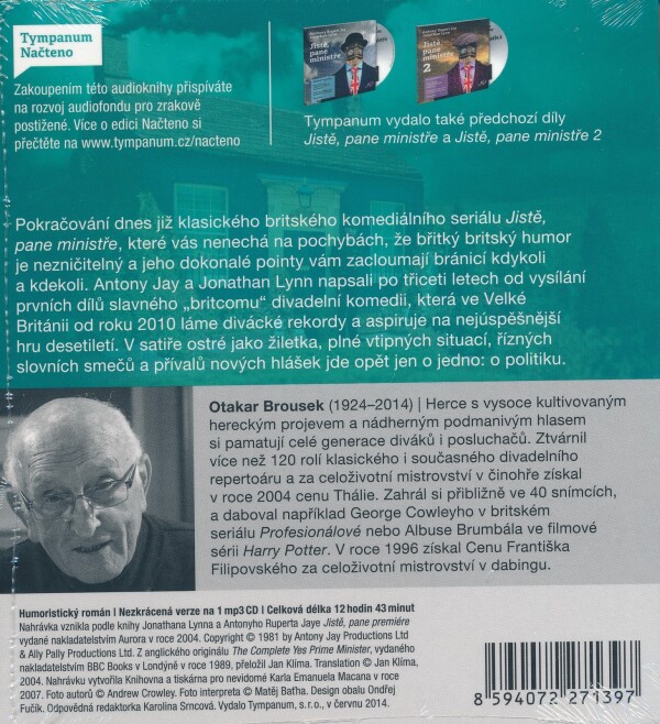Antony Rupert Jay, Jonathan Lynn: JISTĚ, PANE PREMIÉRE - AUDIOKNIHA