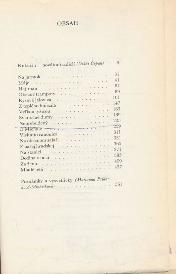 Martin Kukučín: Martin Kukučín - výber I.
