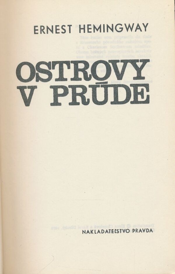 Ernest Hemingway: Ostrovy v prúde
