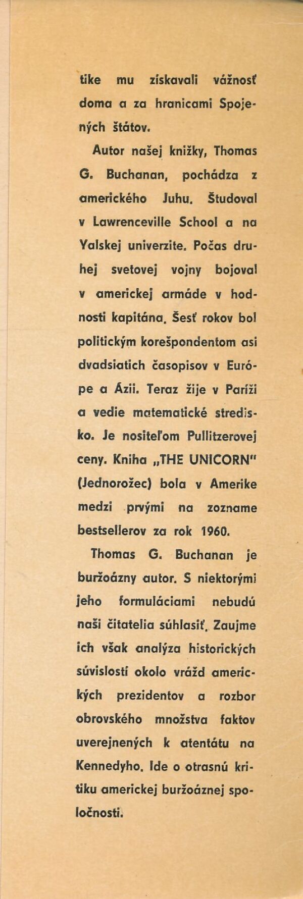 Thomas G. Buchanan: Kto zavraždil Kennedyho?