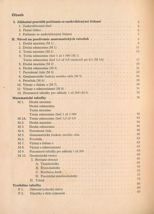 Matematické fyzikálne a chemické tabuľky