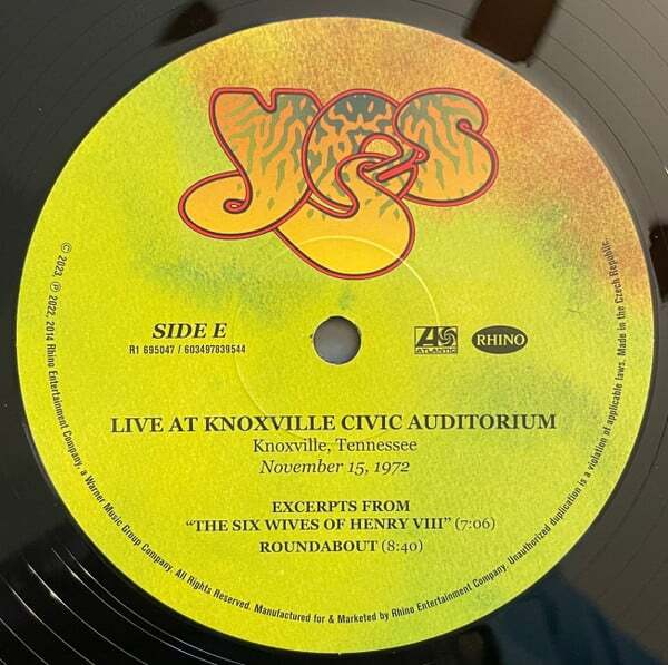 Yes: LIVE AT KNOXVILLE AUDITORIUM - 3LP