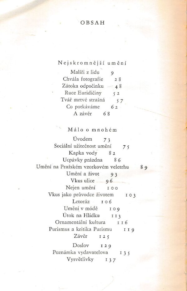 Josef Čapek: NEJSKROMNĚJŠÍ UMĚNÍ