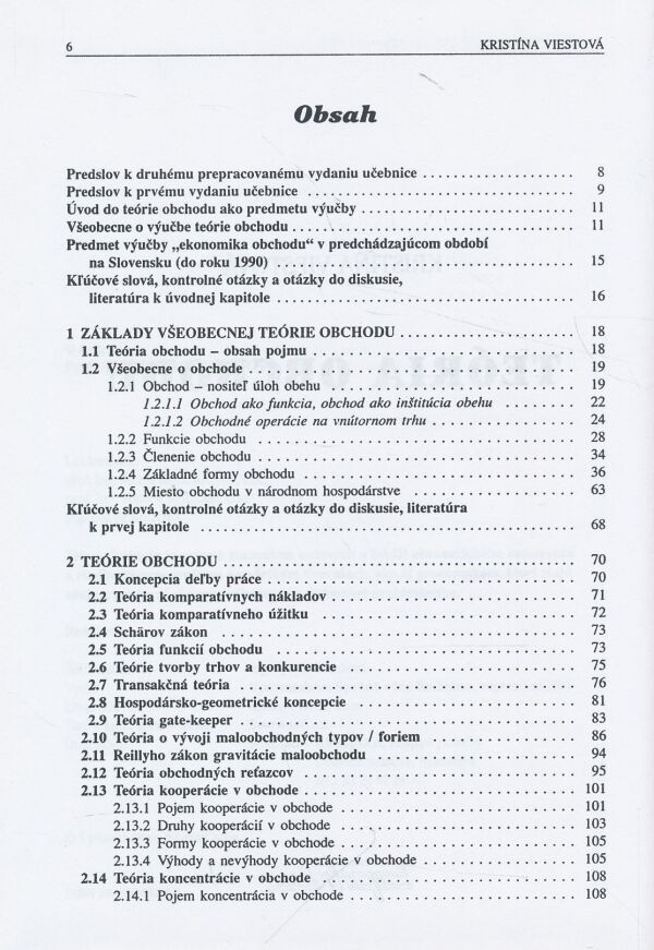 Kristína Viestová: Teória obchodu