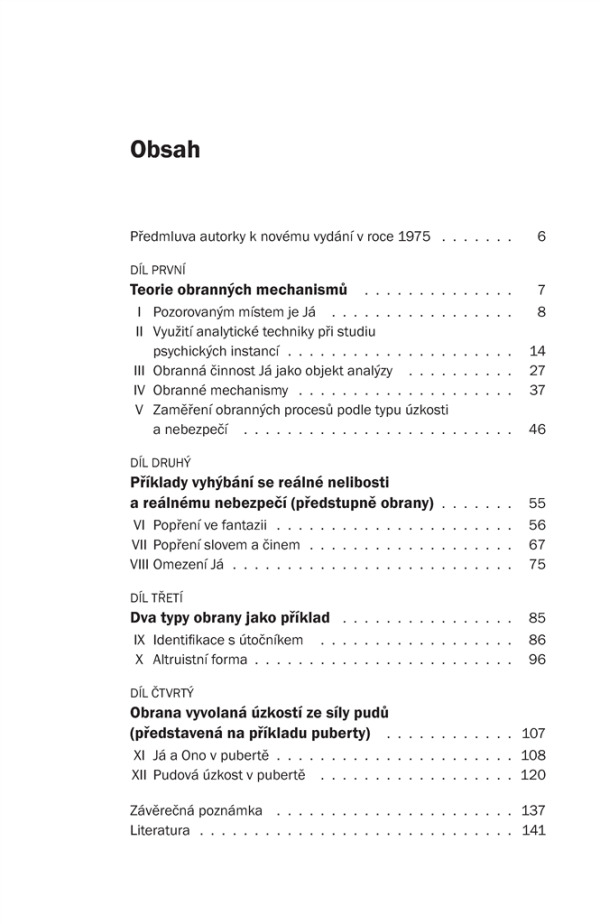 Anna Freud: JÁ A OBRANNÉ MECHANISMY