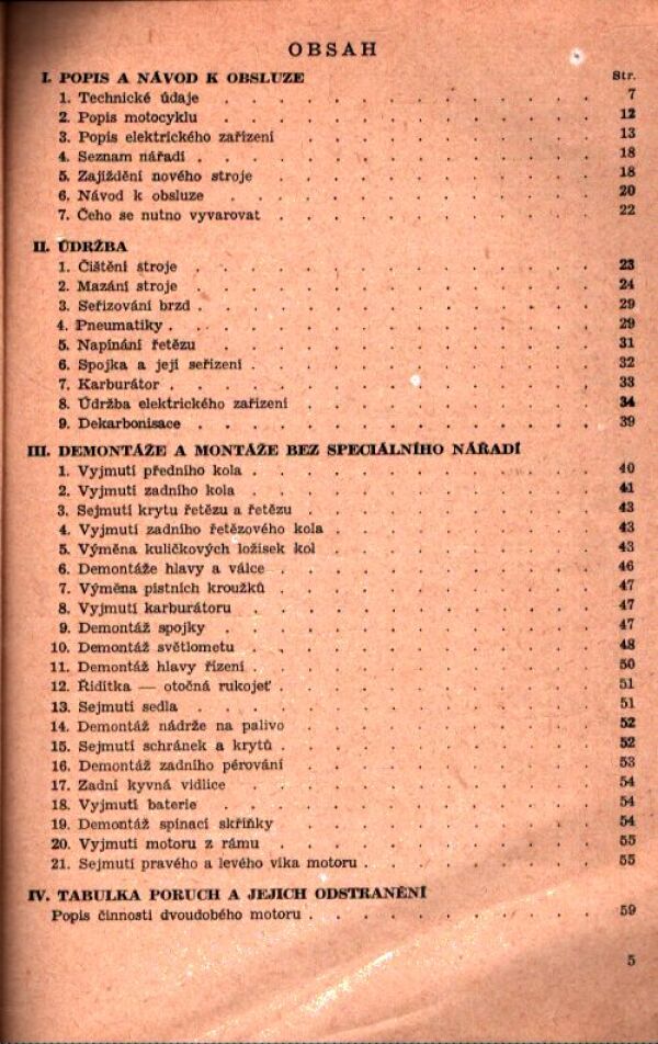 MOTOCYKL JAWA ČZ - 250CCM TYP 353/03, 350CCM TYP 354/03