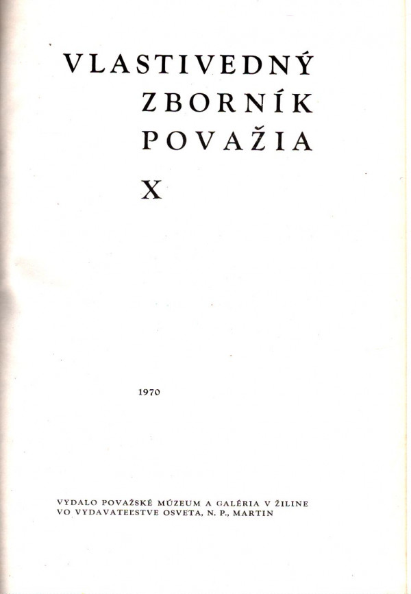 VLASTIVEDNÝ ZBORNÍK POVAŽIA X.
