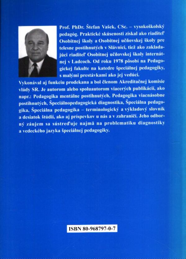 Štefan Vašek: ZÁKLADY ŠPECIÁLNEJ PEDAGOGIKY