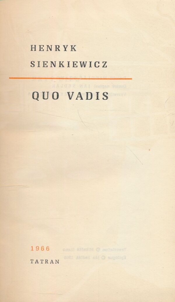 Henryk Sienkiewicz: Quo Vadis