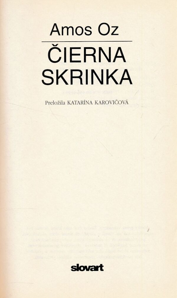 Amos Oz: ČIERNA SKRINKA