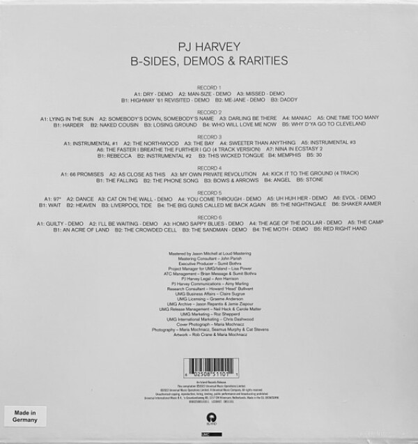PJ Harvey: B-SIDES, DEMOS AND RARITIES - 6 LP