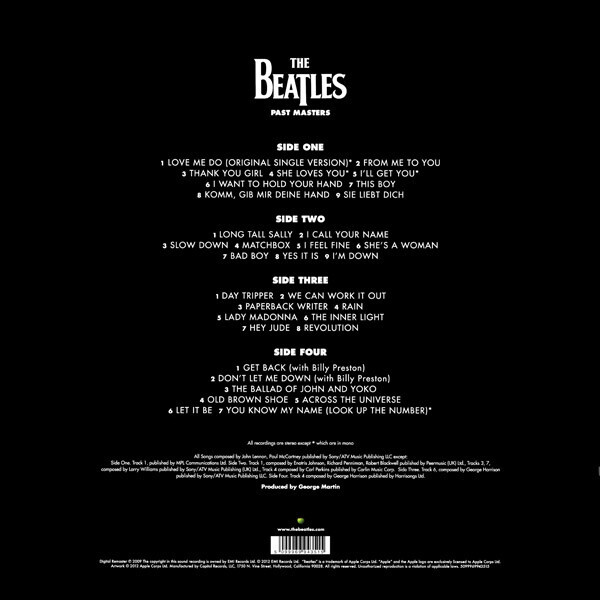 The Beatles: PAST MASTERS - 2 LP
