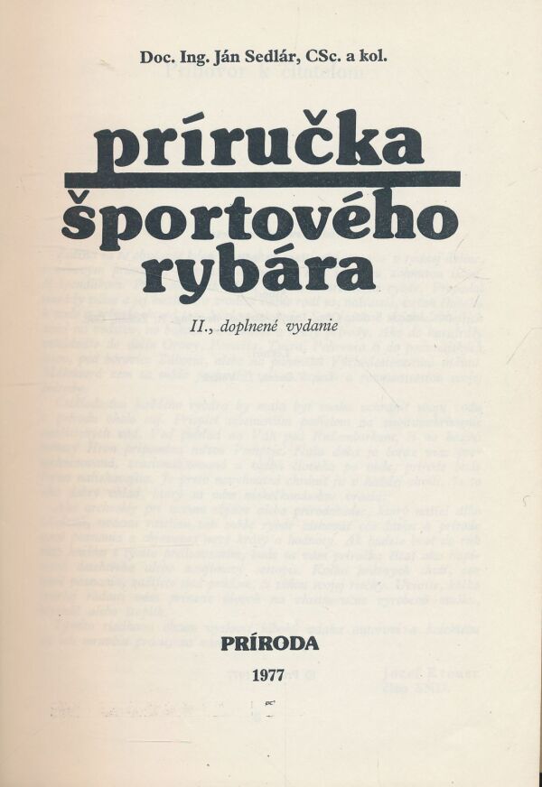 Ján Sedlár a kol.: Príručka športového rybára