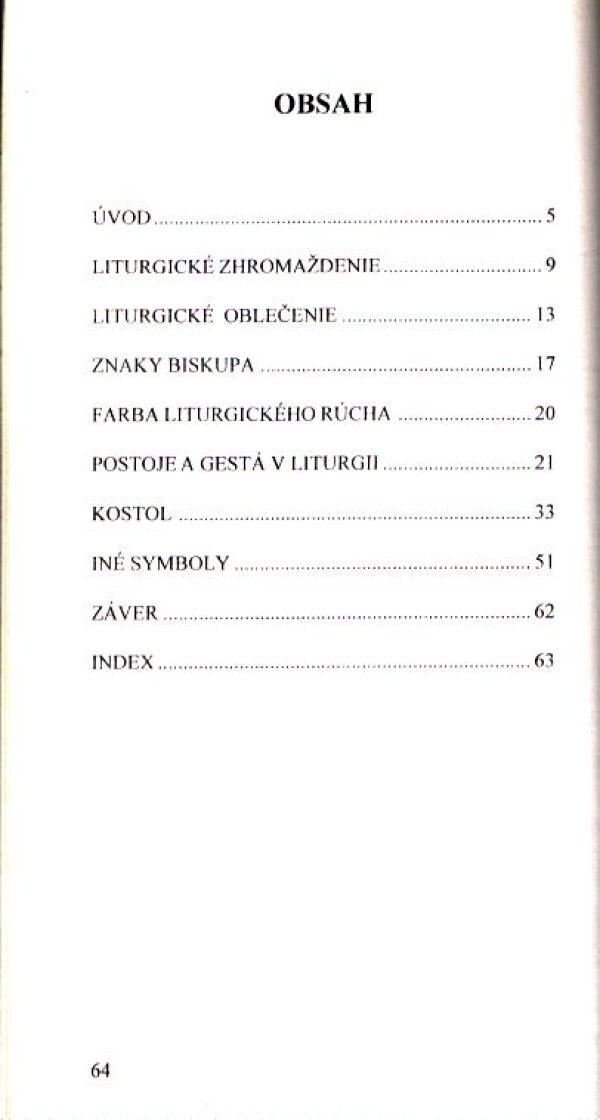 P. Tarsycjusz Sinka: LITURGICKÉ SYMBOLY
