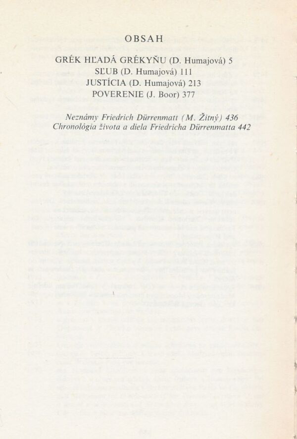 Friedrich Dürrenmatt: Grék hľadá Grékyňu a výber z próz