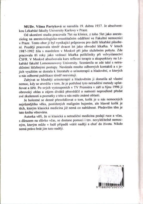 Vilma Partyková: URINOTERAPIE OČIMA LÉKAŘE
