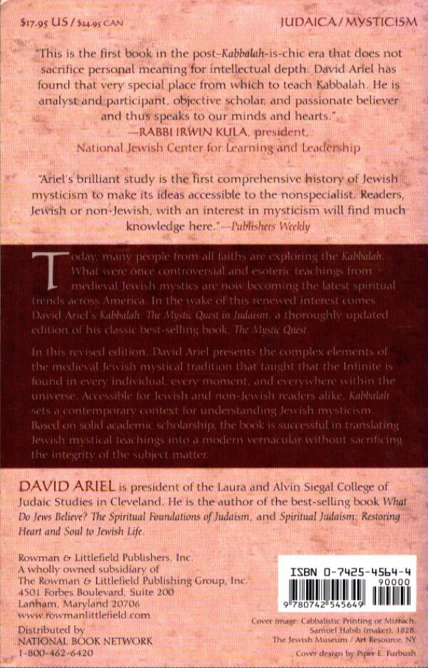 David Ariel: KABBALAH - THE MYSTIC QUEST IN JUDAISM